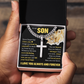 Cross Cuban Link Chain - To My Son "Never Forget That I Love You"
