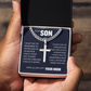 Cross Cuban Link Chain - To My Son "I Will Always Be There For You"