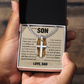 Cross Cuban Link Chain - To My Son "Never Forget That I Love You"