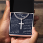 Cross Cuban Link Chain - To My Son "Believe In Yourself"