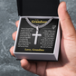 Cross Cuban Link Chain - To My Grandson "You Either Win or Learn"