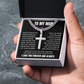 Cross Cuban Link Chain - To My Husband "I Love You More Than You Will Ever Know"