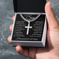 Cross Cuban Link Chain - To My Son "I Love You Forever and Always"