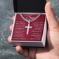 Cuban Chain with Cross Necklace- To My Son "Trust Yourself"