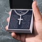 Cross Cuban Link Chain - To My Son "Believe In Yourself"