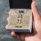 Cross Cuban Link Chain - To My Son "Never Forget That I Love You"