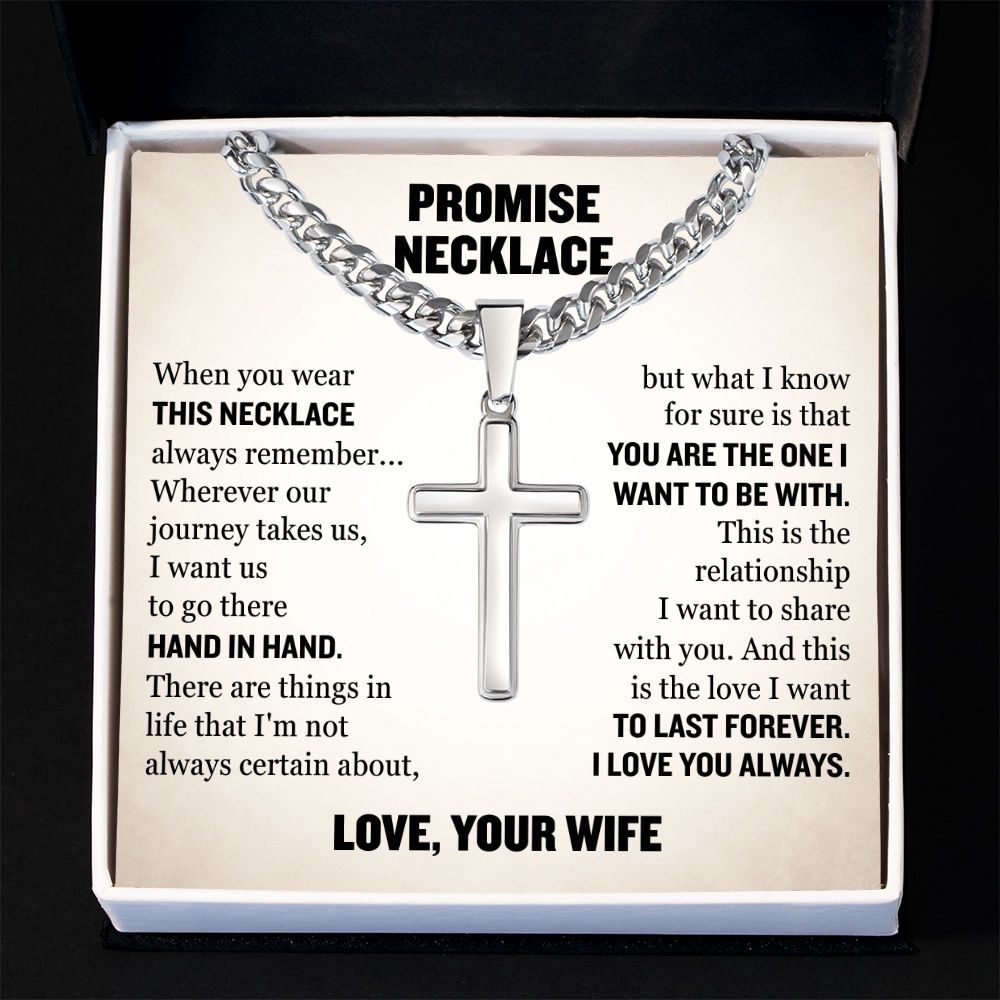 Cross Cuban Link Chain - Promise Necklace