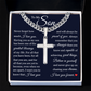 Cross Cuban Link Chain - To My Son "Believe In Yourself"