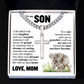 Cross Cuban Link Chain - To My Son "Chase Your Dreams With Courage"