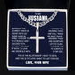 Cross Cuban Link Chain - To My Husband "I Choose You"