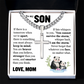 Cross Cuban Link Chain - To My Son "You Are Braver Than You Believe"