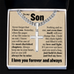 Cross Cuban Link Chain - To My Son "Always Keep Me In Your Heart"