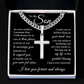 Cross Cuban Link Chain - To My Son "I Love You Forever and Always"
