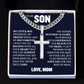 Cross Cuban Link Chain - To My Son "Reach For The Skies"