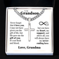 Cross Cuban Link Chain - To My Grandson "Never Forget That I Love You"