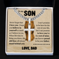 Cross Cuban Link Chain - To My Son "Never Forget That I Love You"