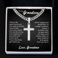 Cross Cuban Link Chain - To My Grandson "You Mean The World To Me"