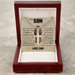 Cross Cuban Link Chain - To My Son "Never Forget That I Love You"