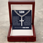 Cross Cuban Link Chain - To My Son "I Will Always Be There For You"