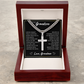 Cuban Chain with Cross Necklace - To My Grandson "Believe in Yourself"
