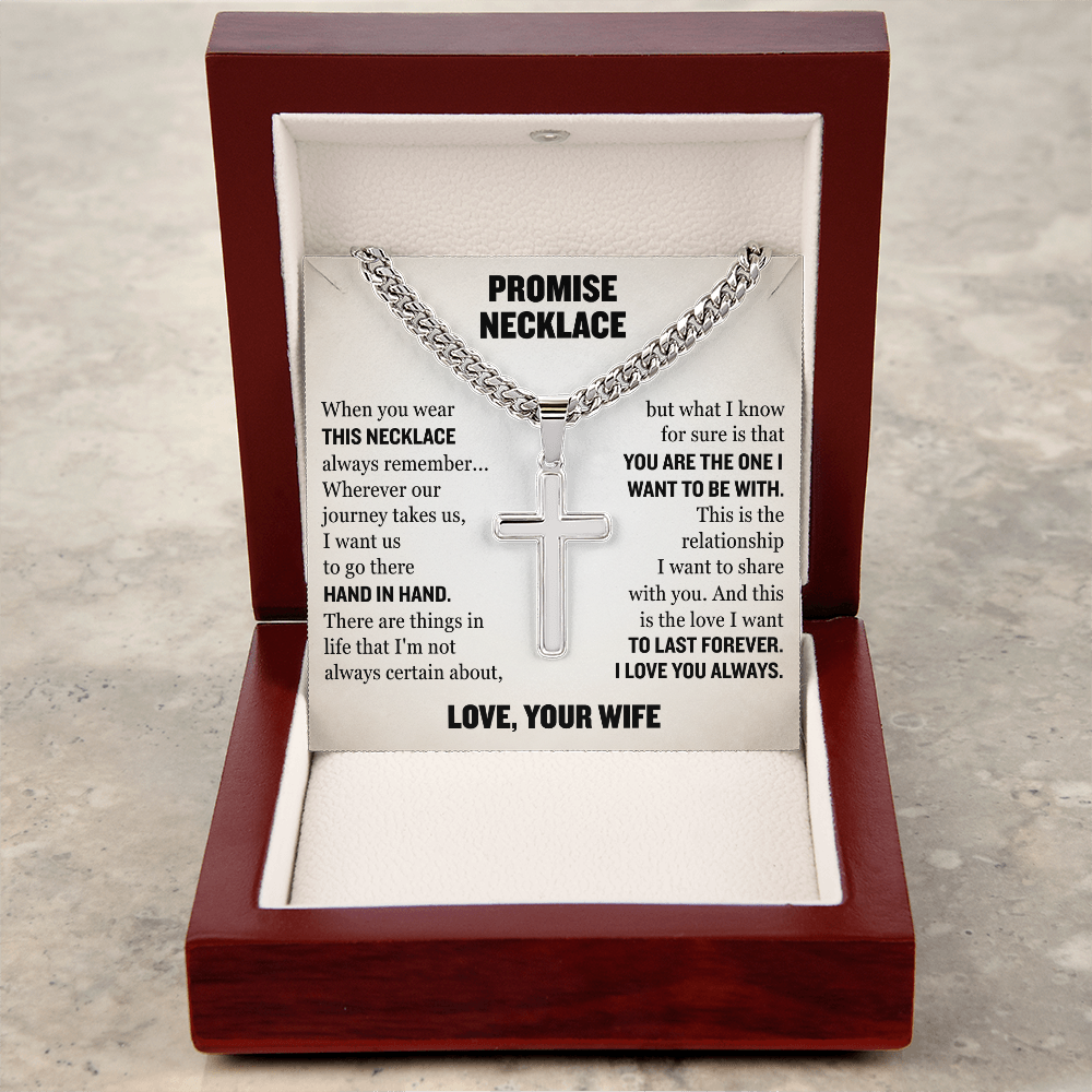 Cross Cuban Link Chain - Promise Necklace