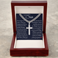 Cross Cuban Link Chain - To My Son "Believe In Yourself"
