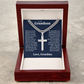 Cross Cuban Link Chain - To Our Grandson "We Love You"