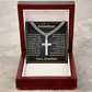 Cross Cuban Link Chain - To My Grandson "Be Brave, Have Courage, and Love Life"