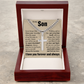 Cross Cuban Link Chain - To My Son "Always Keep Me In Your Heart"