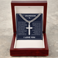 Cuban Chain with Cross Necklace - To My Grandson "I'll Always Be with You"