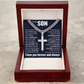 Cross Cuban Link Chain - To My Son "Never Forget How Much I Love You"