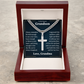 Cross Cuban Link Chain - To My Grandson "Just Hold This Close and Feel My Love"