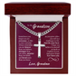 Cross Cuban Link Chain - To My Grandson "Just Do Your Best"