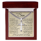Cross Cuban Link Chain - To My Son "Just Do Your Best"