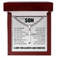 Cross Cuban Link Chain - To My Son "You Are Loved"