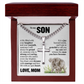 Cross Cuban Link Chain - To My Son "Chase Your Dreams With Courage"