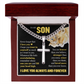 Cross Cuban Link Chain - To My Son "Never Forget That I Love You"