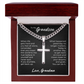 Cross Cuban Link Chain - To My Grandson "You Mean The World To Me"
