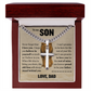 Cross Cuban Link Chain - To My Son "Never Forget That I Love You"