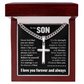 Cross Cuban Link Chain - To My Son "Never Feel That You Are Alone"