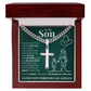 Cuban Chain with Cross Necklace -  To My Son "I Love You"