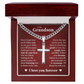 Cross Cuban Link Chain - To My Grandson "Believe In Your Dreams and Remember To Be Awesome"