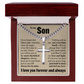 Cross Cuban Link Chain - To My Son "Always Keep Me In Your Heart"