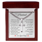 Cross Cuban Link Chain - To My Husband "I Have Found My Home"