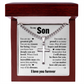 Cross Cuban Link Chain - To My Son "You Are My Greatest Gift"
