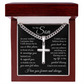 Cross Cuban Link Chain - To My Son "I Love You Forever and Always"