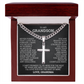 Cross Cuban Link Chain - To My Grandson "You Are Braver Than You Believe"