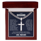 Cross Cuban Link Chain - To My Husband "I Choose You"