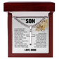 Cross Cuban Link Chain - To My Son "I Love You"