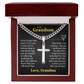 Cross Cuban Link Chain - To My Grandson "You Either Win or Learn"